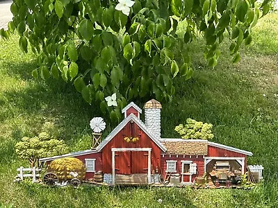 Vintage #587 Burwood Products Co 3d Farm Barn Scene 1974 Wall Hanging 46  Car • $99.99