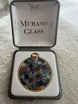 Murano Glass Pendant Handmade Glass Pendant Venice CM 9K Gold Necklace • £29