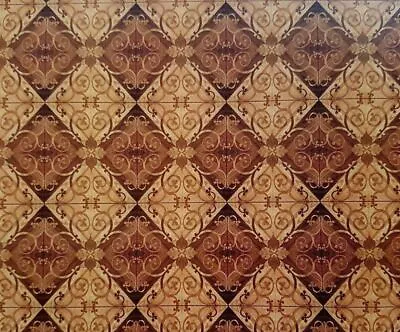 £3.50 • Buy PARQUET INLAID Wooden Flooring Sheet For Dolls House 1:48th Scale Miniature