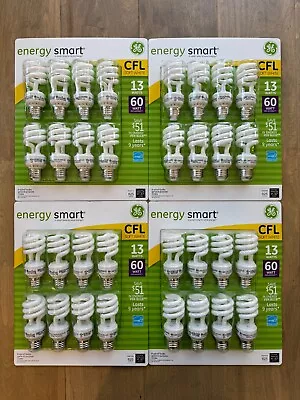 Lot Of 4 - GE Energy Smart 60 Watt Equiv. CFL Soft White Light Bulbs (8 Pack) • $119.83