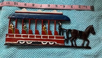 Vintage Horse And Carriage Buggy Cast Iron Wall Mount 11 1/2  X 4 3/4' • $15