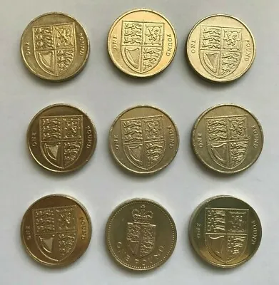 £1 One Pound Coin Full Set Shields Of The Royal Arms 1988 - 2015 • £3.20