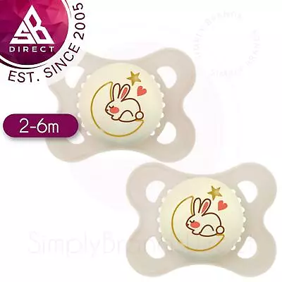 MAM Pure Night Soother│Glows In The Dark│BPA/BPS Free Materials│Unisex│2-6m│2Pk • $39.19