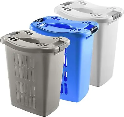 £39.91 • Buy Large Laundry Basket Washing Clothes Storage Hamper With Lid Plastic Basket