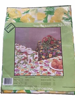 Gorgeous Vintage Floral Tablecloth Classic Yellow & Green 52  X 70  NEW SEALED • $11.99