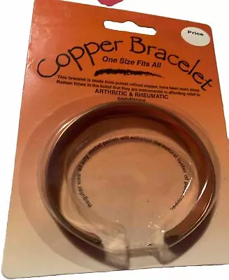 Copper Cuff Bracelet Bangle One Size Fits All Men/Women New In Package • $9.95