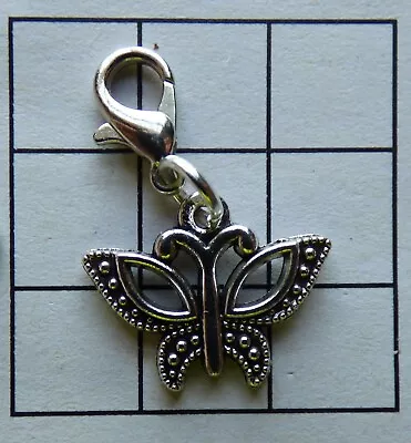 Clip On Vintage Tibetan Full Butterfly Charm Zip Handbag Bracelet Mobile Phone • £2.95