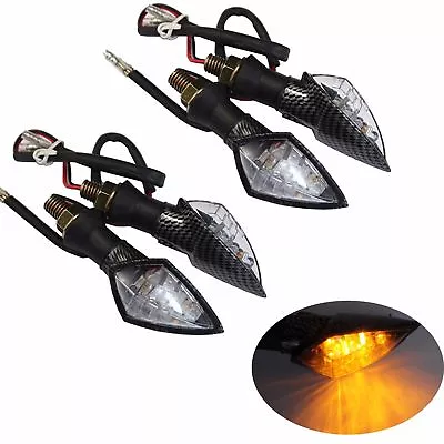 4x LED Turn Signal Indicator Light Carbon For Kawasaki Ninja 250R EX250 Versys • $24.60