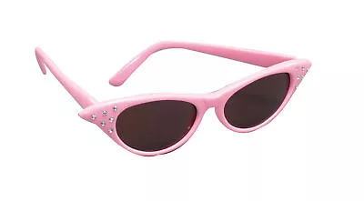 Pink Lady Tinted Glasses 50s Grease Flyaway Fancy Dress Dancing Party Sunglasses • £3.35