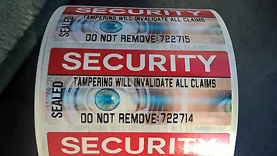 Security Labels Colour Stickers Tamper Evident Protection 70 X 30mm Destructible • £12