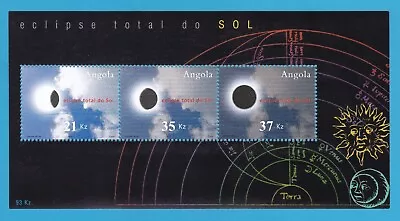 2002 Total Solar Eclipse Of The Sun Stamp Sheet Angola Clouds Unused Postage Mnh • $3