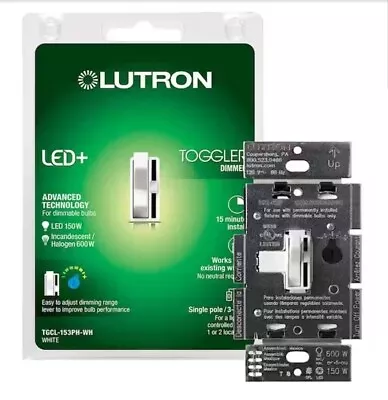 Lutron Toggler LED+Dimmer For Dimmable LED Single-Pole Or 3-Way - New In Box! • $12.69