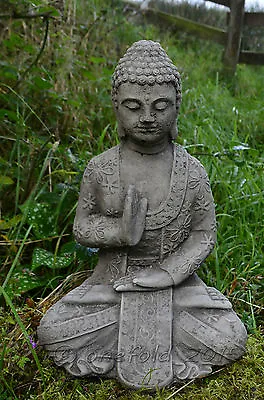 Blessing Welsh Buddha Detailed Hand Cast Stone Outdoor Garden Statue Ornament • £39.90