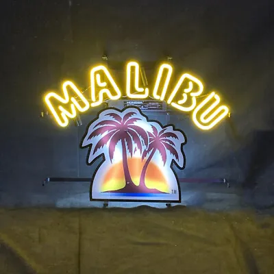 19 X15  Malibu Palm Tree Store Vintage Neon Light Sign Custom Window Display • $138.68