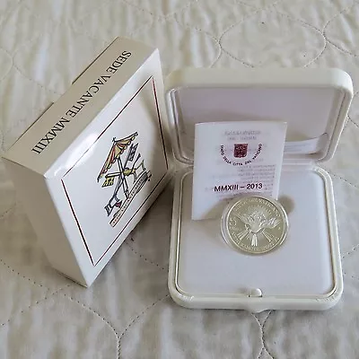 VATICAN CITY 2013 VACANT PAPAL SEAT SILVER PROOF 5 EURO - Complete • $205.09