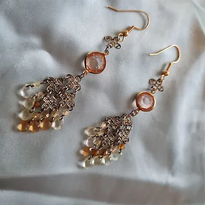 Vintage Crystal Chandelier Earrings With New Hooks • £3.99