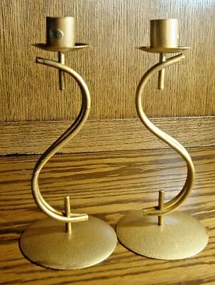 £19.33 • Buy Set (2) Gold-Tone Ornate Taper/Votive Candle Holder Free-Standing Sconces  631  