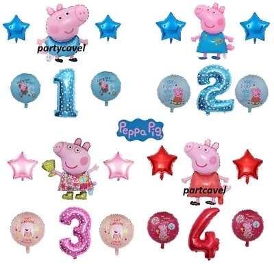 £4.59 • Buy 6pcs Large Peppa George Daddy Pig Age Number Birthday Party Decoration Balloons.