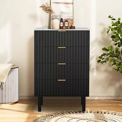 4 Drawers Chest Dresser Storage Tower Cabinet Bedroom Imitation Marble Texture • $159.99