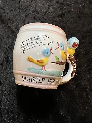 Vintage 1950’s Whistle For Your Milk Child's Cup By Ross Products Bird On Cup • $18