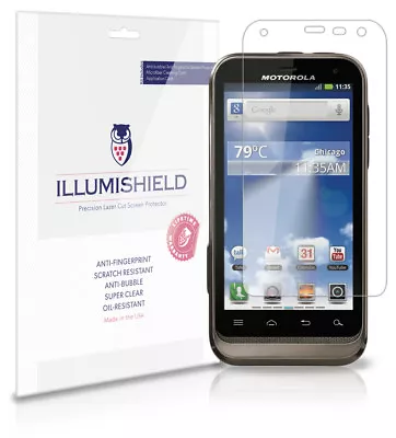 ILLumiShield Phone Screen Protector W Anti-Bubble/Print 3x For Motorola Defy XT • $7.65