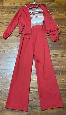 Vintage Women's Clothing 1970s Melissa Lane Jumpsuit W/ Hooded Jacket • $100