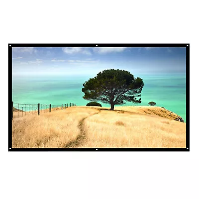 Projector Screen Portable 16:9 HD Projection Screen Foldable Wall Mounted 100-in • £6.35