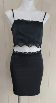 Pin-Up Black Bullet Lace Bra Top & Corset Mini Skirt Fashion Nova • $34.37