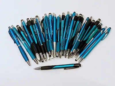 30ct Lot Misprint Retractable Click Pens: TEAL/TURQUOISE/AQUA GREEN/CYAN BLUE • $16.99