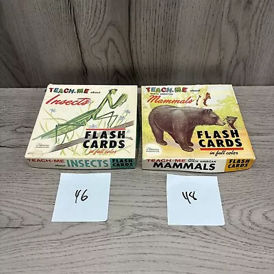 Vintage Teach Me About Flash Cards Insects And Mammals 1968 Renwal Products Inc • $29.99