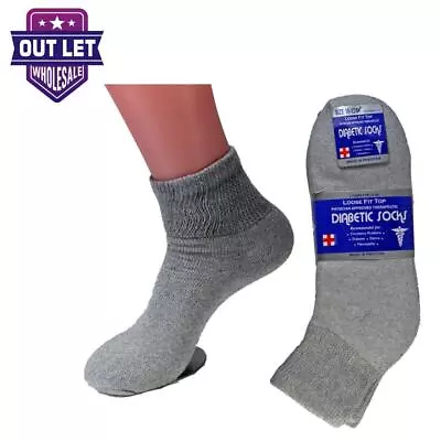 3-12Pairs Diabetic Ankle Socks Men & Women Circulatory Health Quarter Socks 9-15 • $17.49