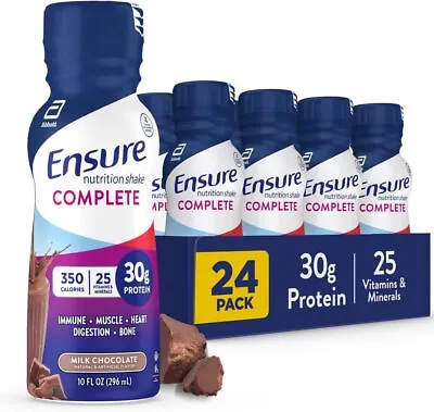 (24 Pack) Ensure COMPLETE Chocolate Nutrition Shake Meal Replacement 10 Fl Oz • $99.99