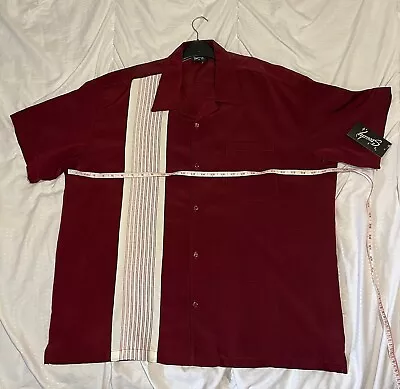 Mens 2XL 52/54  Burgundy Bowling Rockabilly Style Shirt By STEADY Never Worn • £29.99