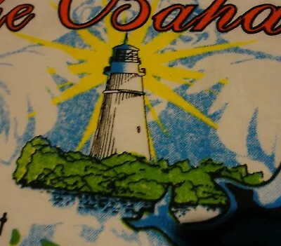 BAHAMAS Island Litehouse NASSAU Freeport DOLPHIN THIN Travel T Shirt Size Large • $34.95