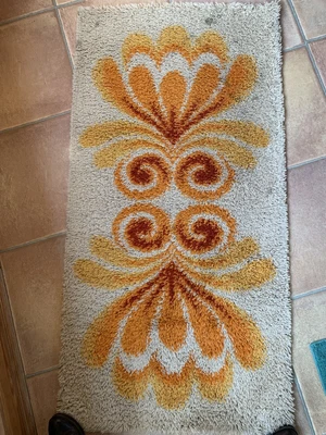 £109 • Buy 60s 70s Vintage Mid Century Rya Rug 54 X 28 Inch