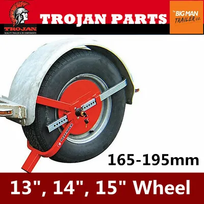 Trojan WHEEL LOCK CLAMP Safety Security TRAILER CARAVAN CAR Wheel 522101 • $105