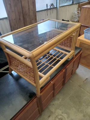 £18 • Buy Cane Glass Top Coffee Table