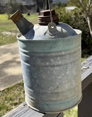 Old Rusty Vintage Galvanized 1 Gallon Gas/Oil/Kerosene Can **Display Only • $17