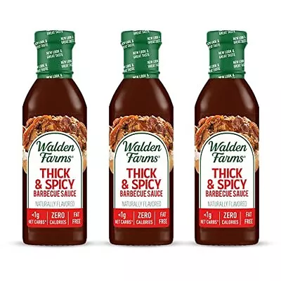 Walden Farms Thick & Spicy Barbecue Sauce 340ml X 3 Pack Of 3 • £38.81