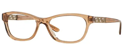 RARE NEW VERSACE Transparent Brown Crystal EyeGlasses Frame Glasses VE 3212B 617 • $249.95