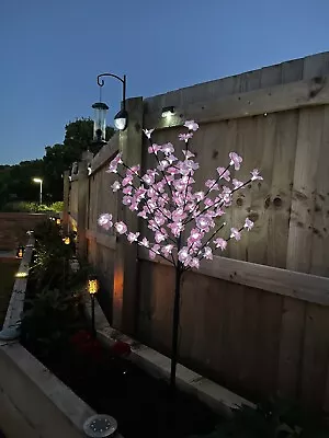 £26.98 • Buy Solar Powered Garden Stake Cherry Blossom Tree With Lights Outdoor Pink