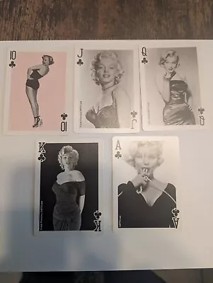 Marilyn Monroe Model Playing Card Royal Flush Of CLUBS 5 Cards NEW • $8.88