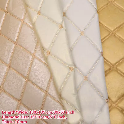 Faux Leather Vinyl Fabric Thick Quilted Foam Back Diamond Pattern For Upholstery • $43.60