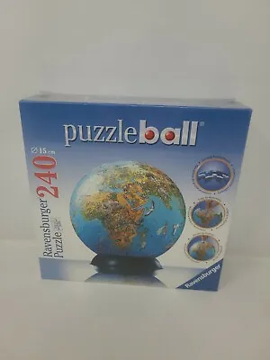 $13.99 • Buy NEW! Ravensburger Puzzle Ball World Earth 240 Plastic Pieces With Stand Sealed 
