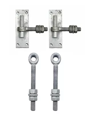 Pair Of Heavy Duty Hook On Plates AND Pair Of Gate Eye Bolts For Gate With Nuts • £16.99