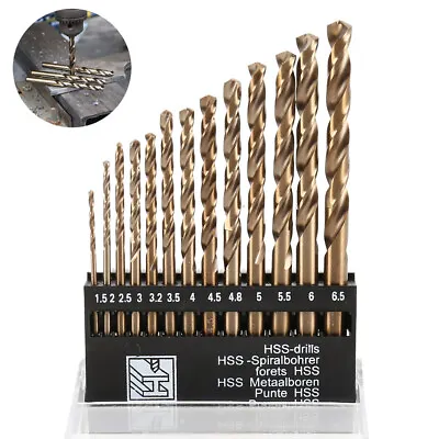 13Pc M5 Twist Saw Drill Bits Cobalt Drilling Wood Metal Bits  HSS High N.〕 • £8.87