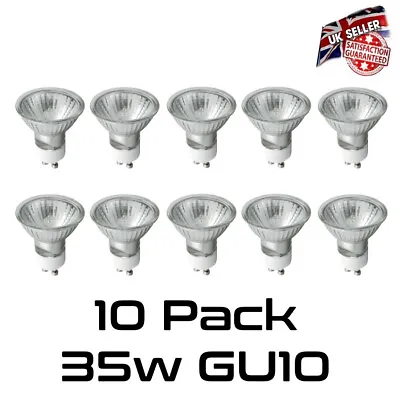 GU10 Bulbs 35w Halogen Spot Light Lamps Pack Of 10 *UK Seller* • £13.95