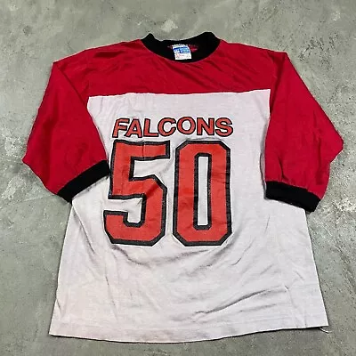 80s VTG ATLANTA FLACONS Durene Jersey Acetate Cotton Youth L Boy T Shirt Allison • $19.49