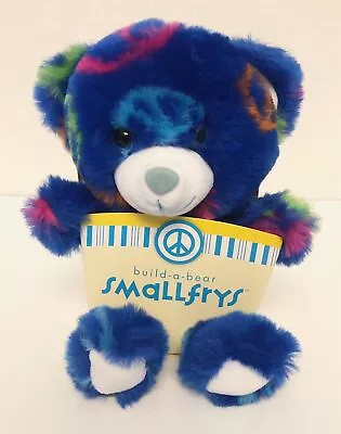 Build-A-Bear Smallfrys PEACE BEAR Blue Multicolor Mini 6  Plush NEW H9 • $13.97