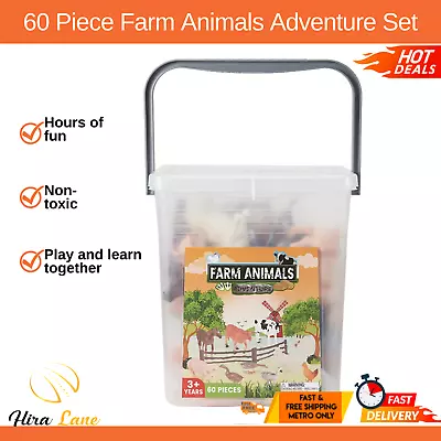 $30.17 • Buy 60 Piece Farm Animals Adventure Set Kids Toys Fun Figures Home Entertain Gift